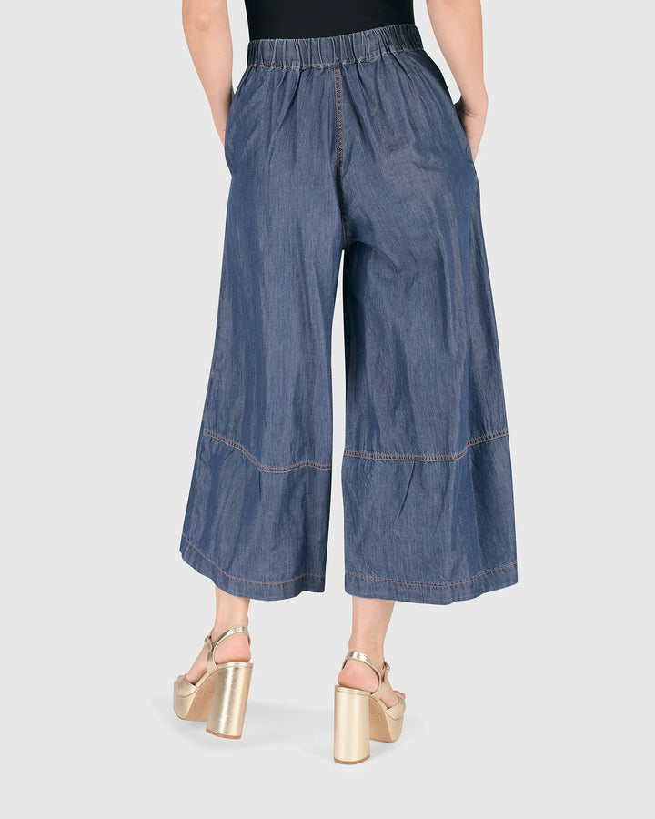 Rancho Chambray Gauchos, Denim Blue