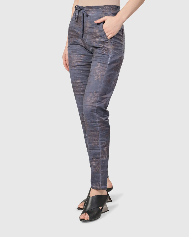 Floral Iconic Stretch Jeans, Rust/blue