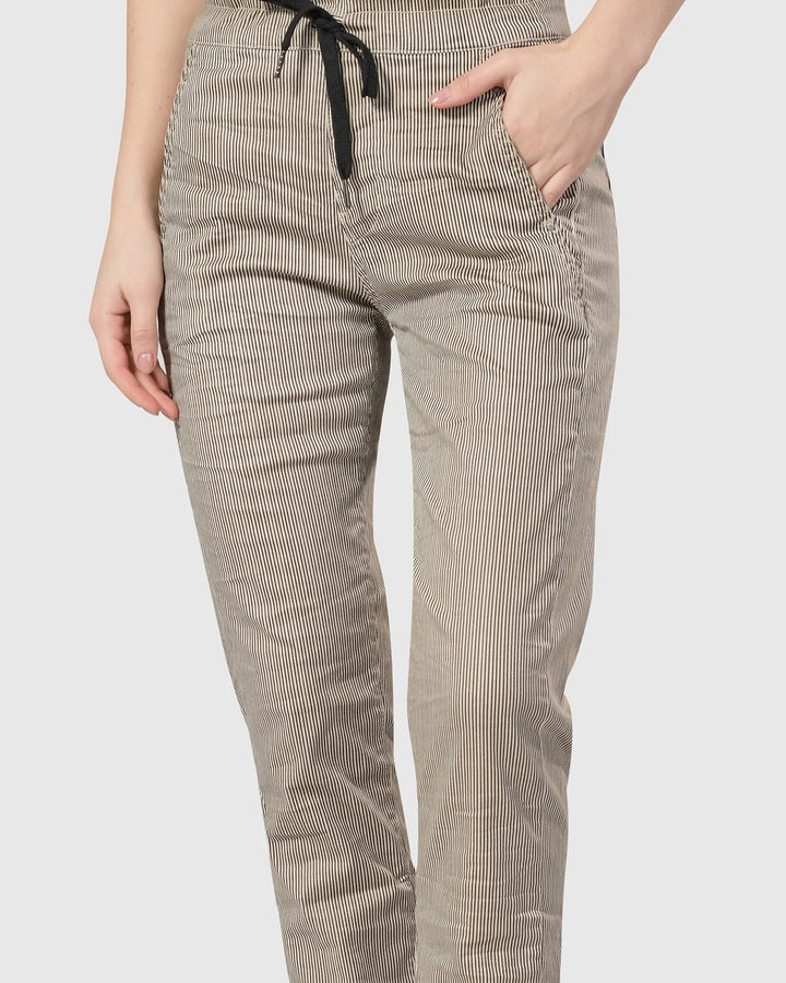 Pinstripe Iconic Stretch Jeans, Khaki