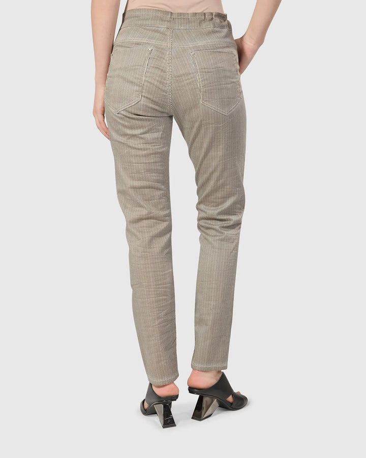 Pinstripe Iconic Stretch Jeans, Khaki