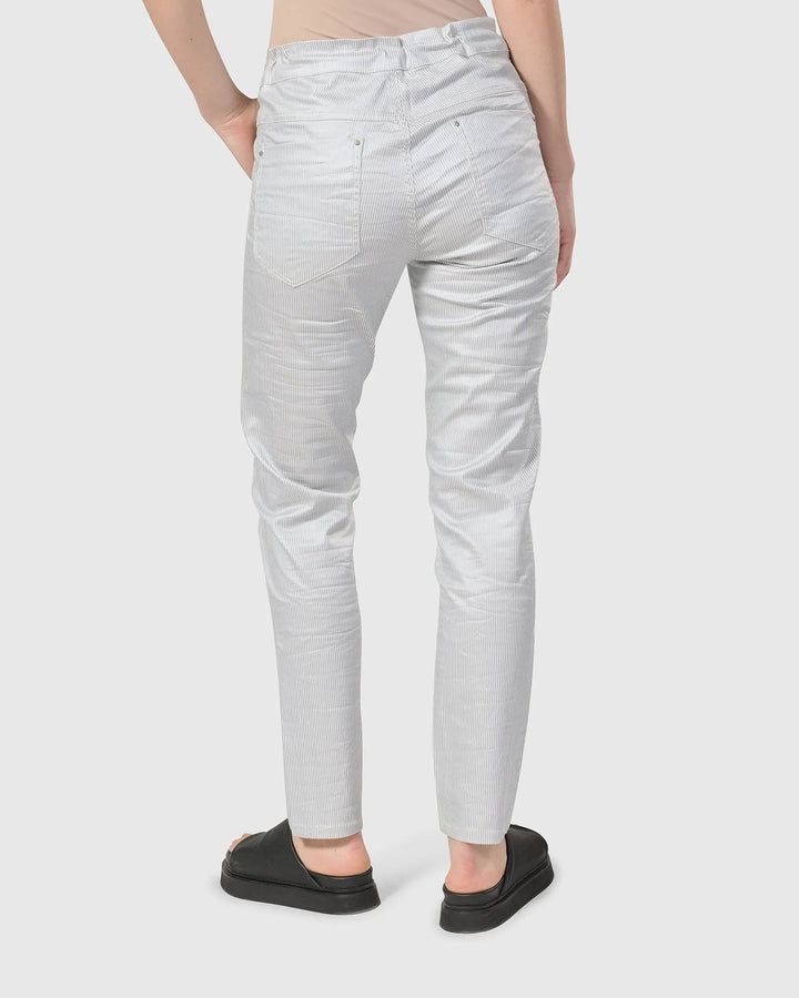 Pinstripe Iconic Stretch Jeans, Silver/white