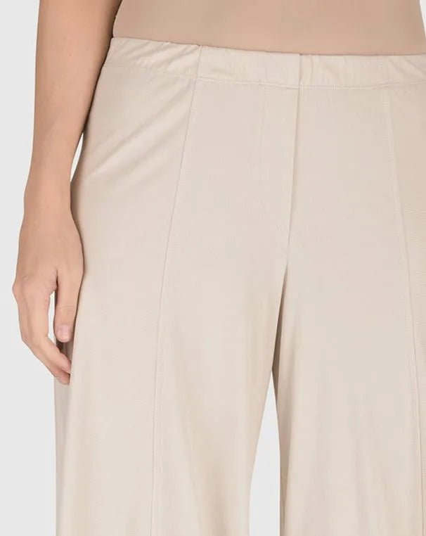 Essential Go-To Cupro Punto Pants, Ivory