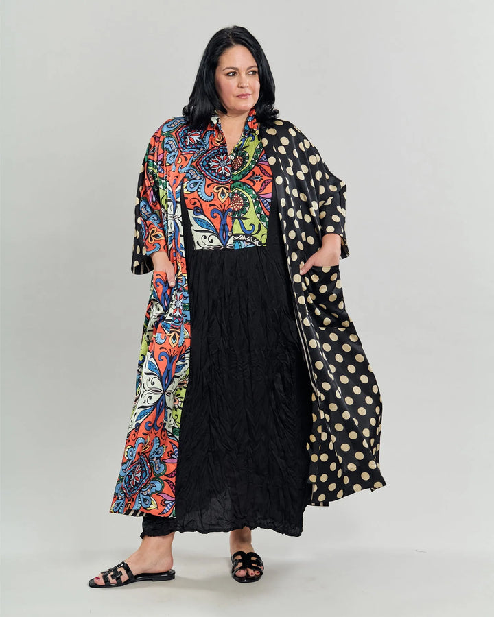 Paisley Bib Crinkle Maxi Dress, MultiP
