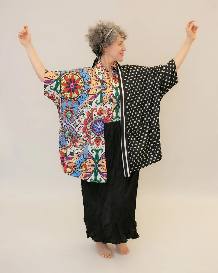 Paisley Bib Crinkle Maxi Dress, Multi