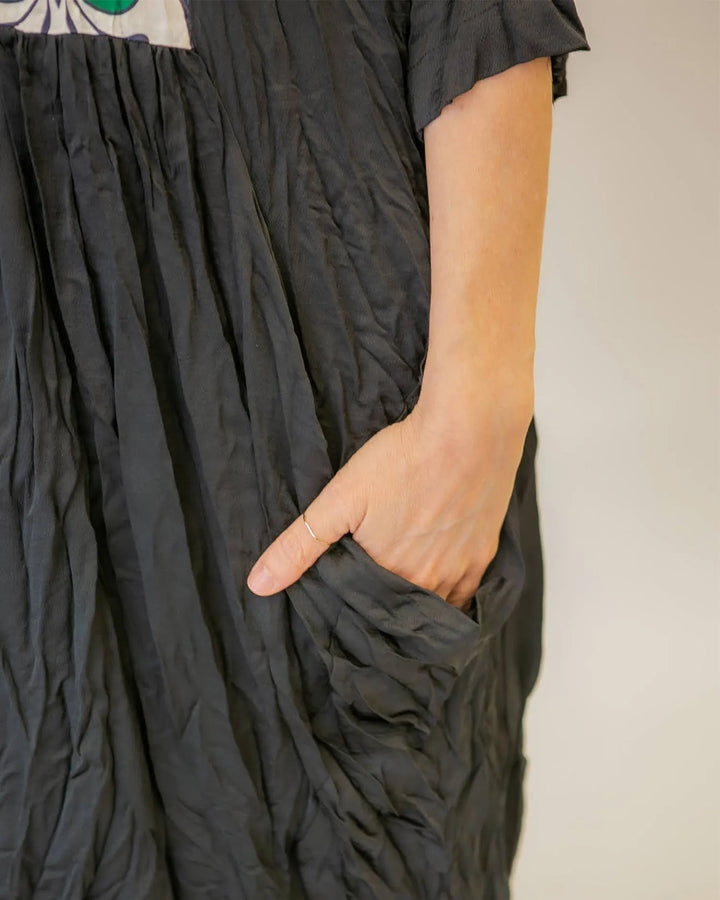 Paisley Bib Crinkle Maxi Dress, Multi