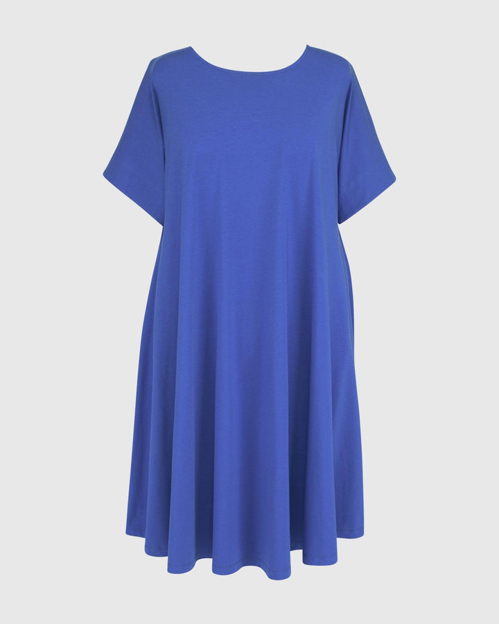 Ayla Trapeze Midi Dress, Cobalt - Alembika Designer Women's Clothing