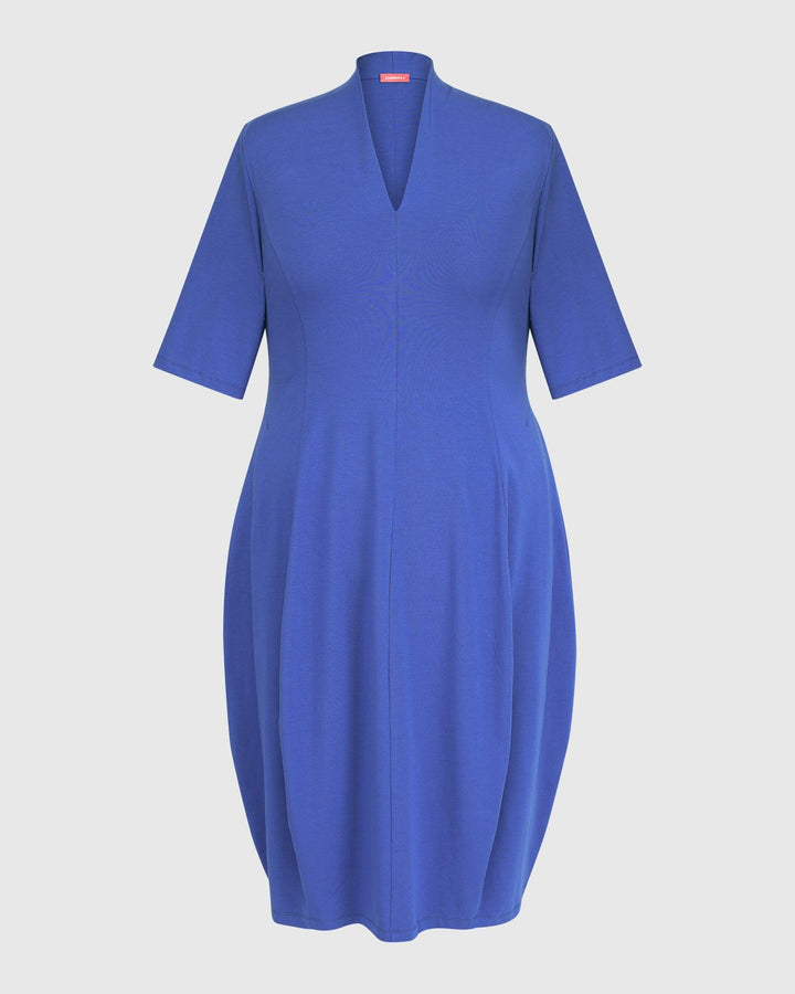Carla Cocoon Midi Dress, Cobalt - Alembika Designer Women's Clothing