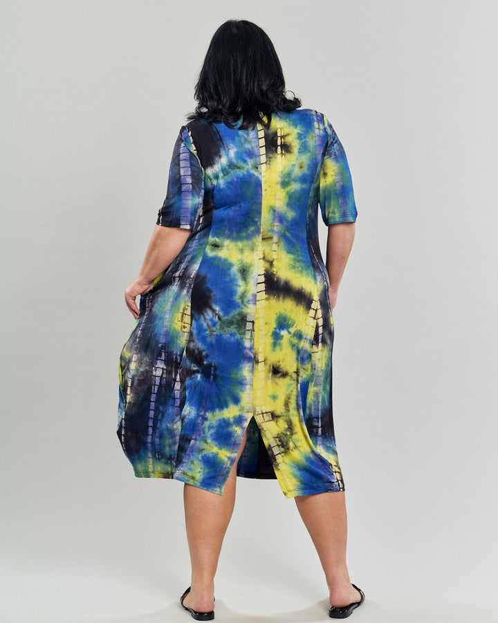 Carla Cocoon Midi Dress, Tie Dye - Alembika Designer Women's Clothing