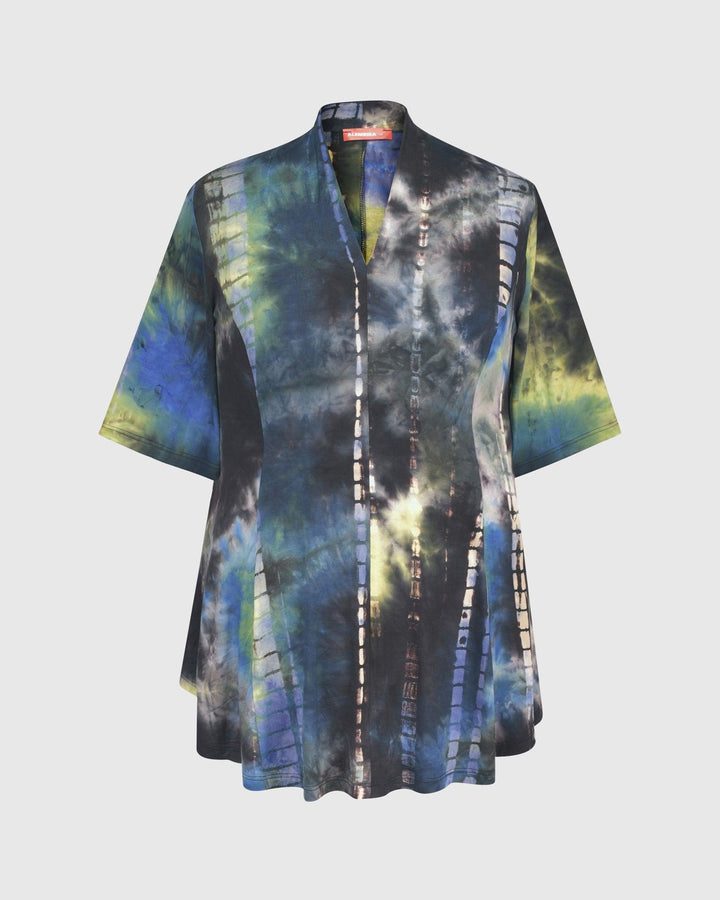 Dreamy V-neck Top, Tie Dye - Alembika Designer Women's Clothing