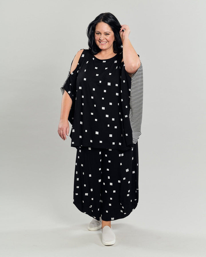 Abby Punto Pants, Squares - Alembika Designer Women's Clothing