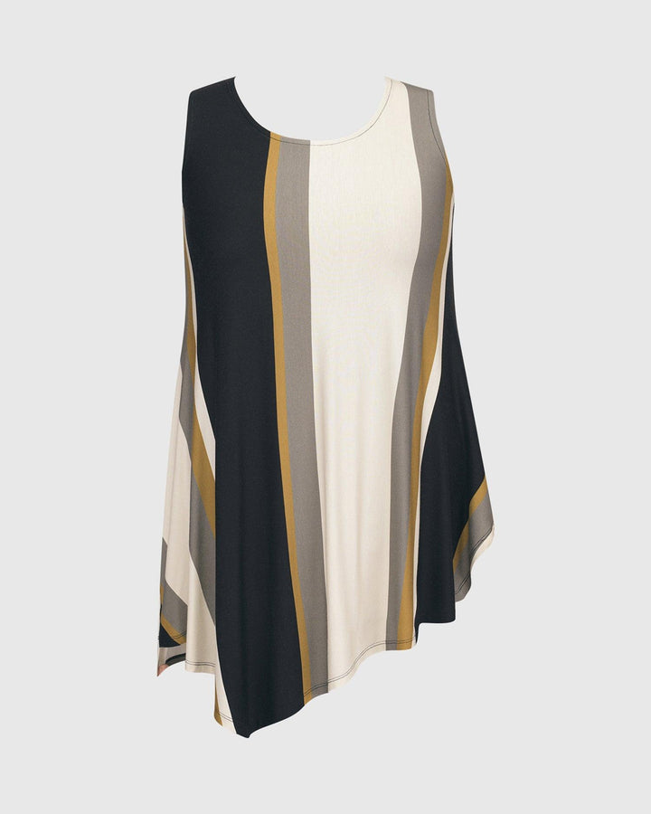Ani Sleeveless Tunic Top, Stripes - Alembika Designer Women's Clothing