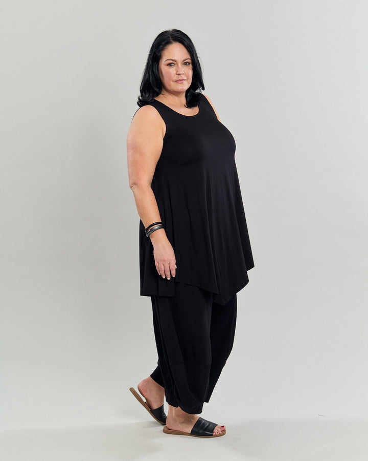 Ani Sleeveless Tunic Top, Black - Alembika Designer Women's Clothing