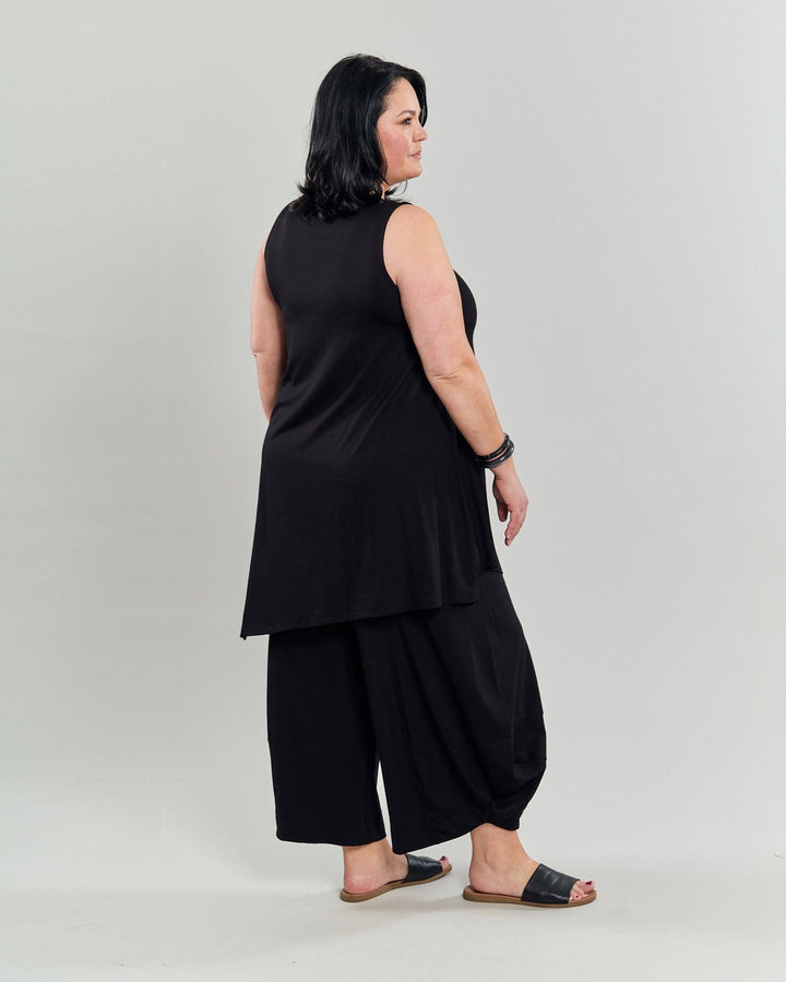 Ani Sleeveless Tunic Top, Black - Alembika Designer Women's Clothing