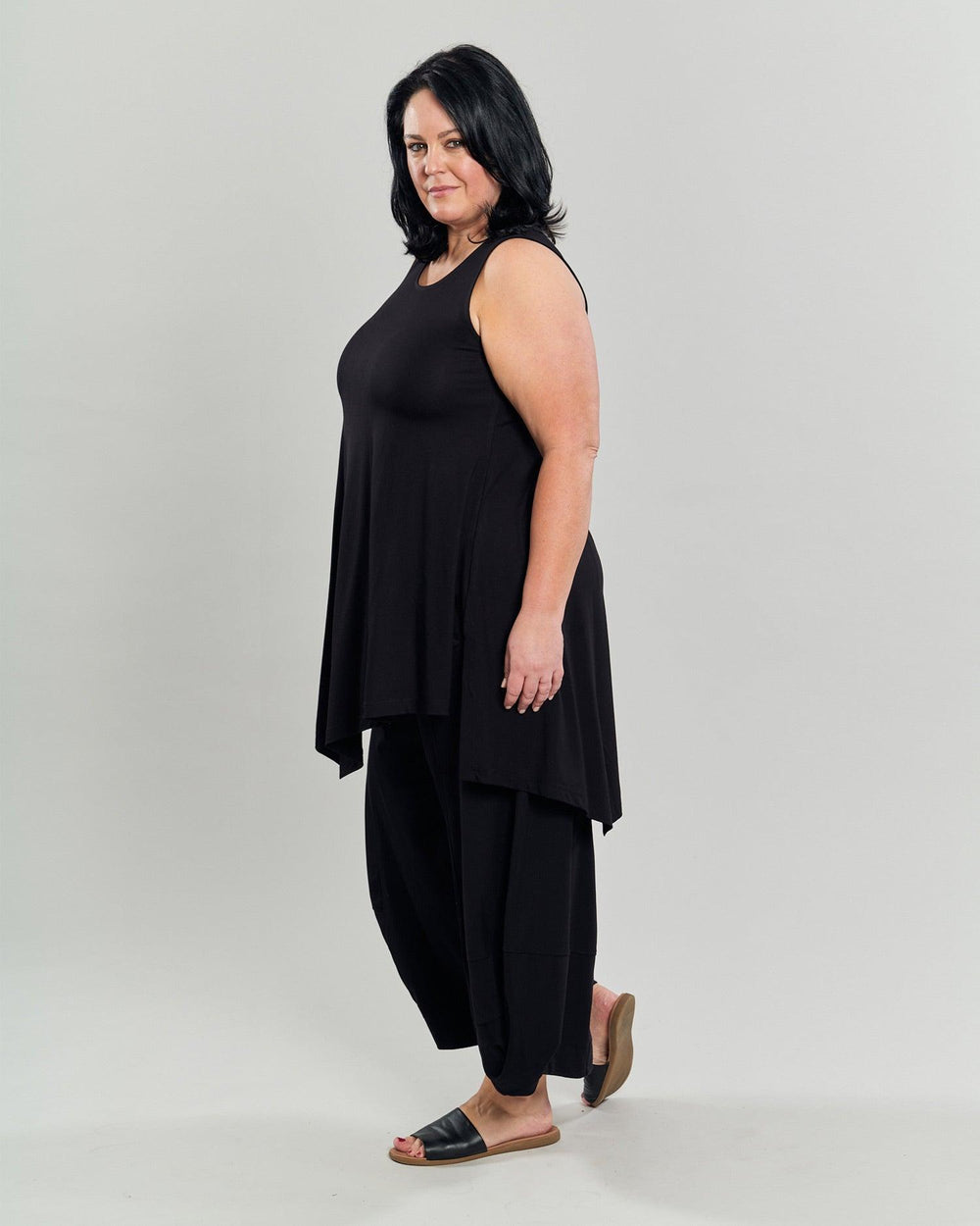 Ani Sleeveless Tunic Top, Black - Alembika Designer Women's Clothing
