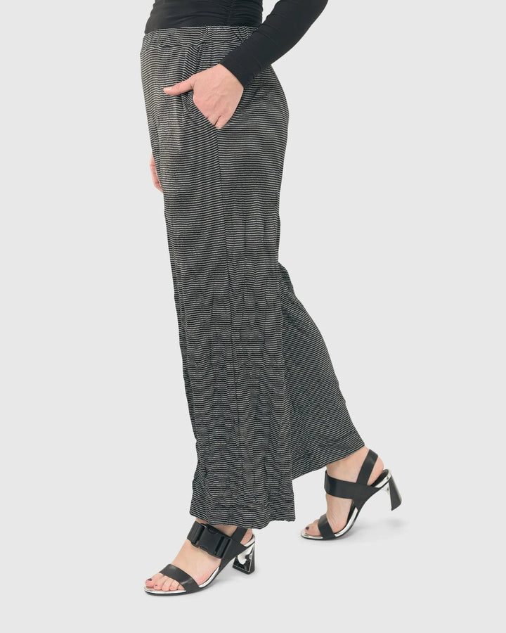 Black Crinkle Pants for older women