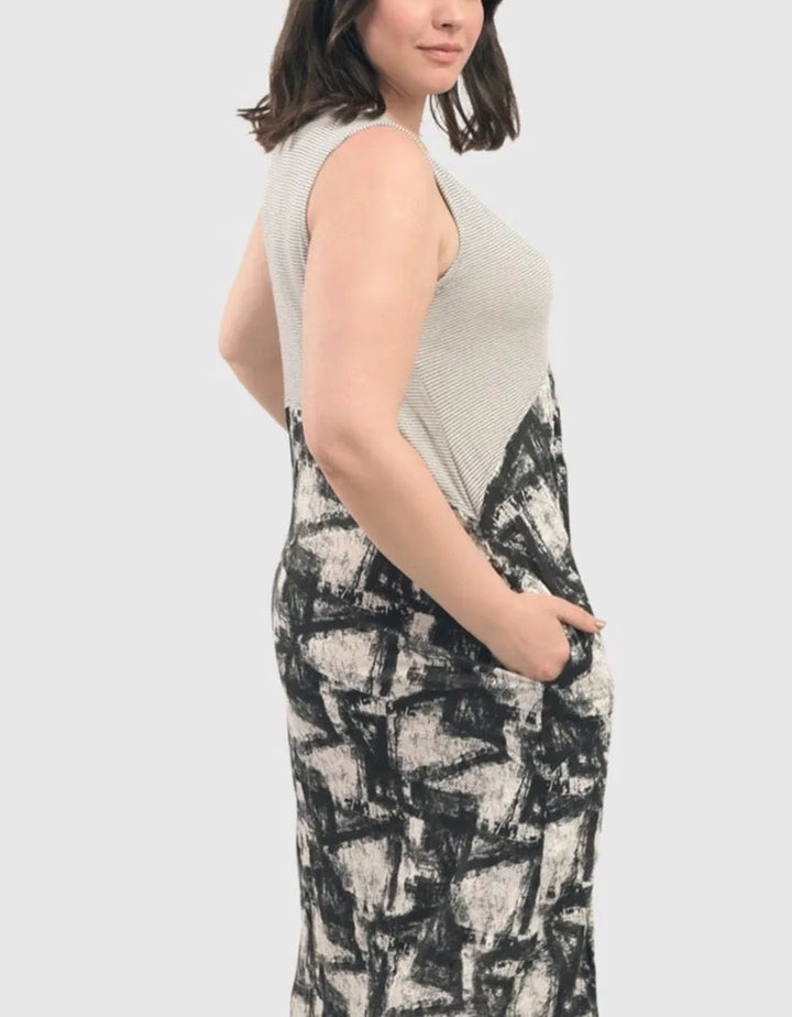 Marble Crinkle Tank Dress for older women