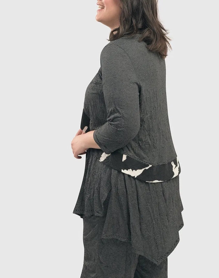 Kia Crinkle Tunic Top, Stripe