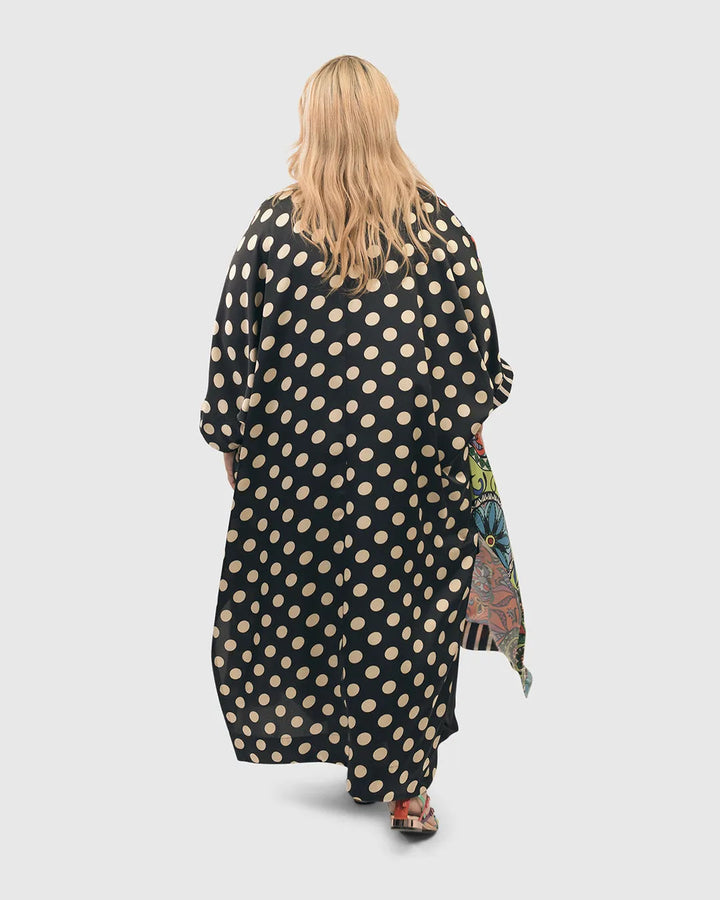 Paisley Dot Long Kimono Jacket, MultiP