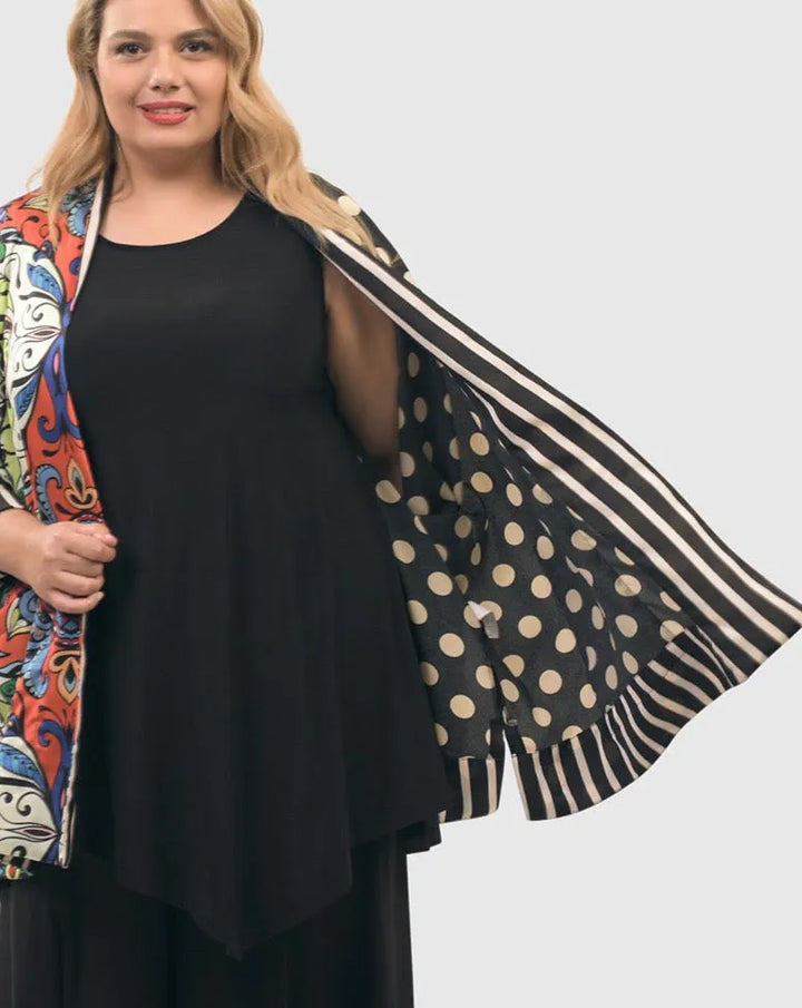 Paisley Dot Kimono Jacket, MultiP