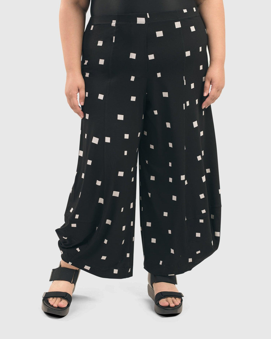 Abby Punto Pants, Squares - Alembika Designer Women's Clothing