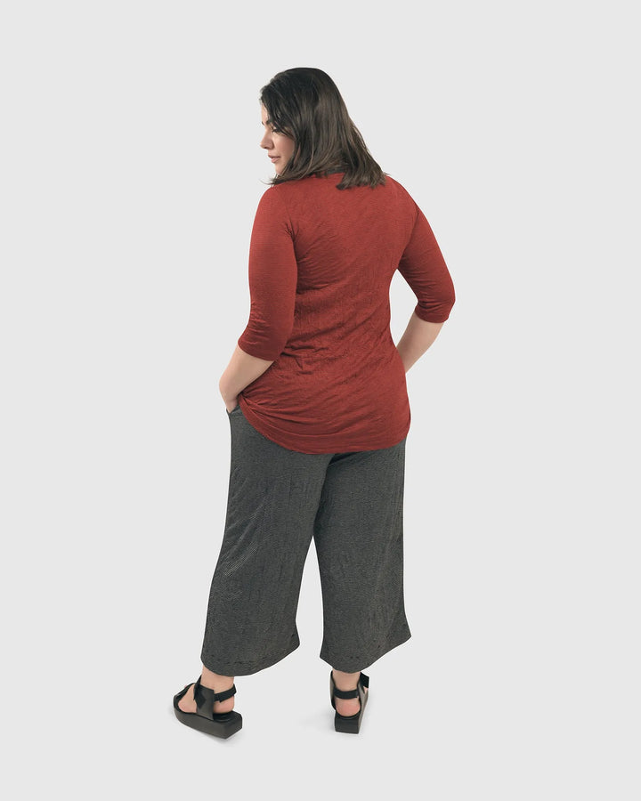 Kari Keyhole Tunic Top, Red