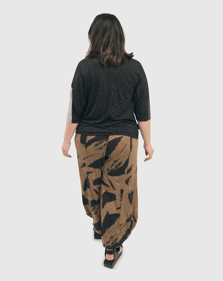Sepia Crinkle Dolman Top for women over 40