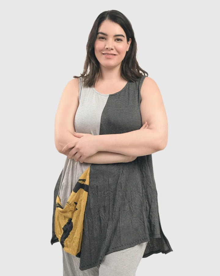 Kia Crinkle Tunic Top, Yellow