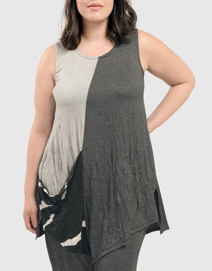 Kia Crinkle Tunic Top, Stripe