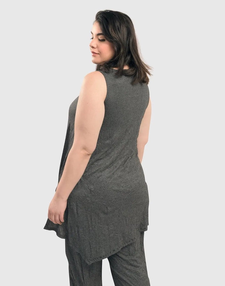 Kia Crinkle Tunic Top, Stripe