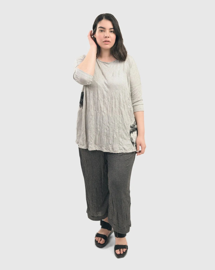 Black Crinkle Pants for older women