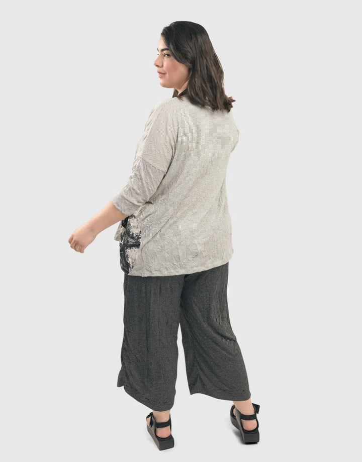 Black Crinkle Pants for older women