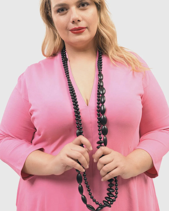 Gloria V-neck Tunic Top, Bazooka