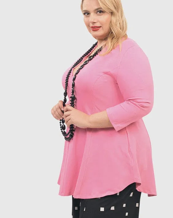Gloria V-neck Tunic Top, Bazooka