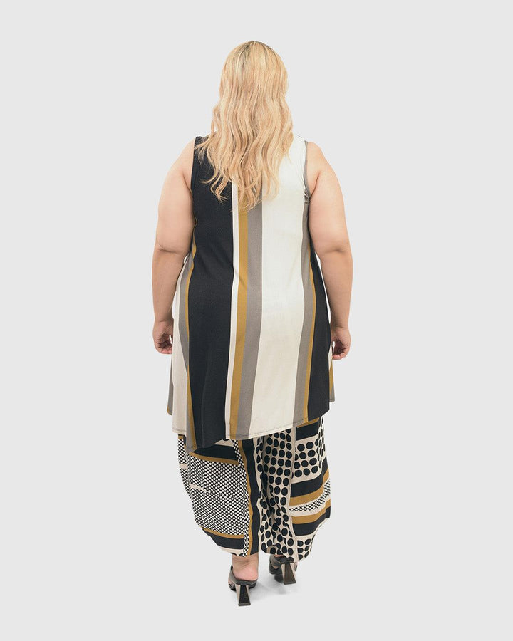 Ani Sleeveless Tunic Top, Stripes - Alembika Designer Women's Clothing