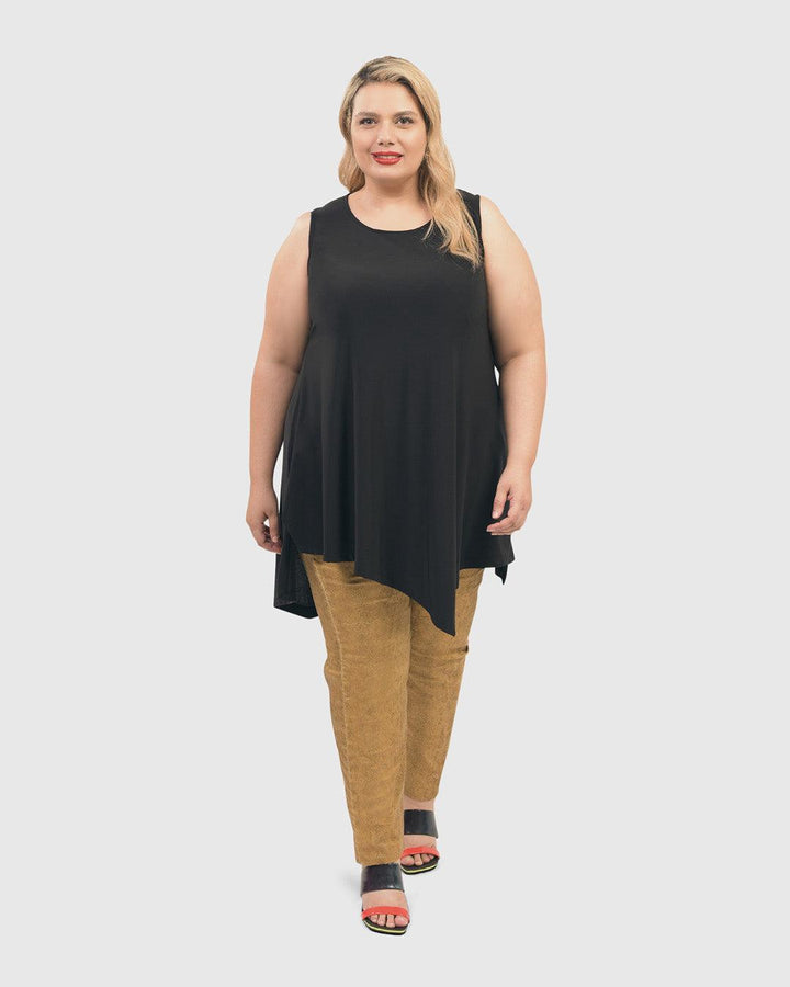 Ani Sleeveless Tunic Top, Black - Alembika Designer Women's Clothing