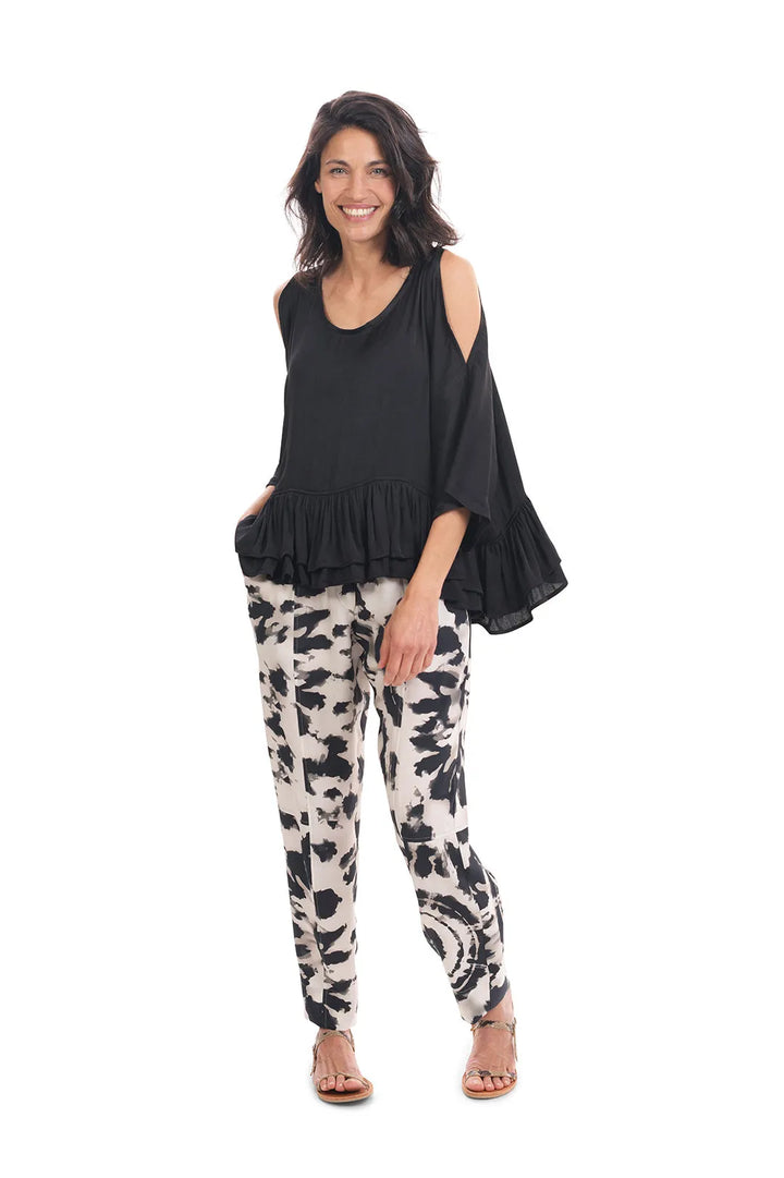 black rhys ruffle blouse