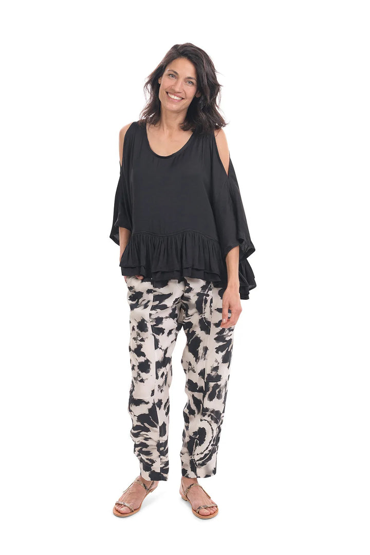 black rhys ruffle blouse