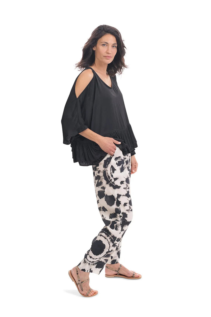 black rhys ruffle blouse