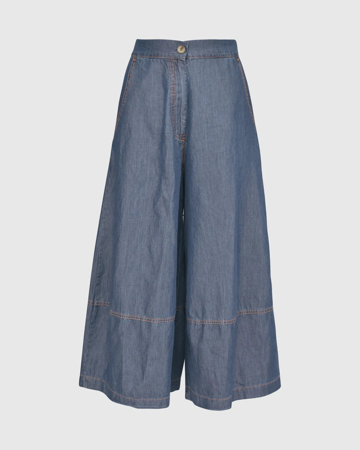 Rancho Chambray Gauchos, Denim Blue