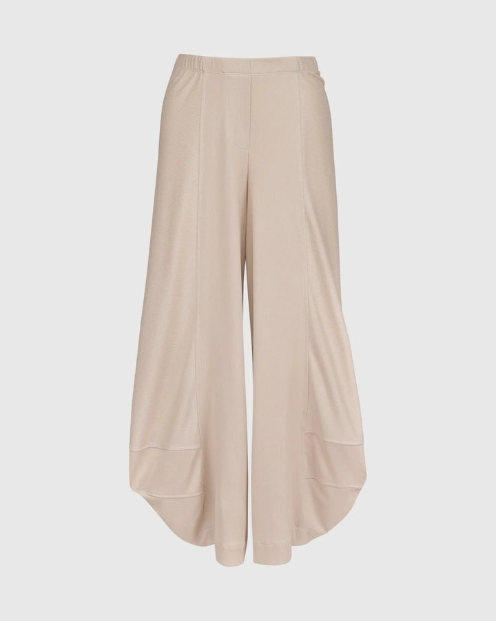 Essential Go-To Cupro Punto Pants, Ivory