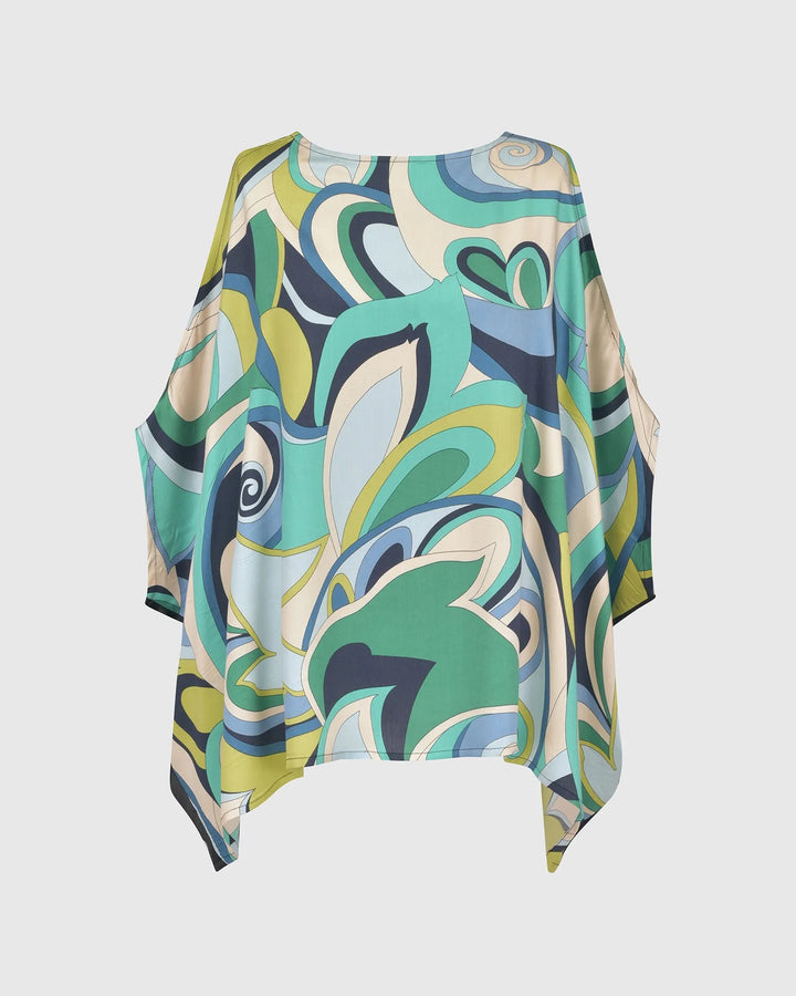 Lagoon Dot Open-Shoulder Top, Multi