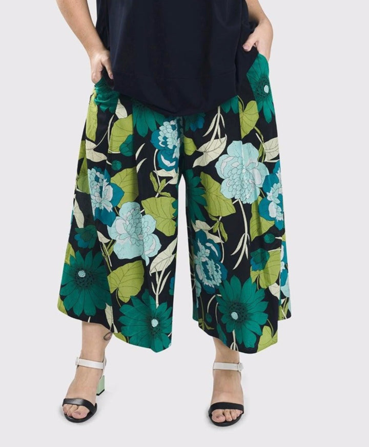 Cara Culotte Pants, Floral - Alembika Designer Women's Clothing