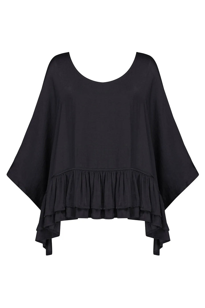black rhys ruffle blouse