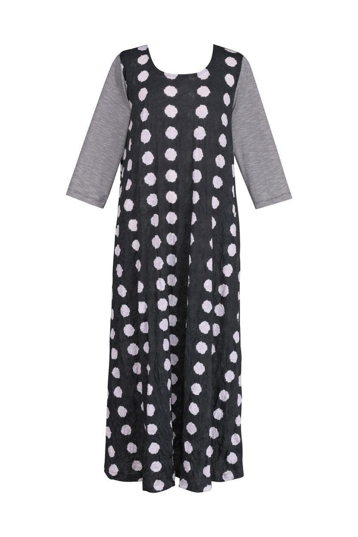 Duet Crinkle Maxi Dress, Charcoal - Alembika Designer Women's Clothing