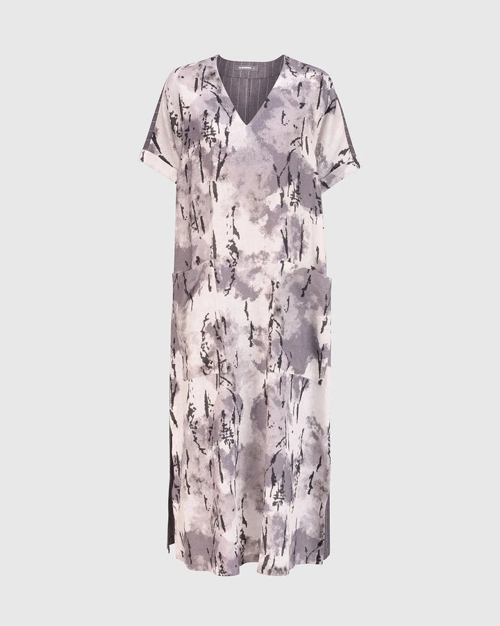 Skyline V-neck Maxi Dress, Fog