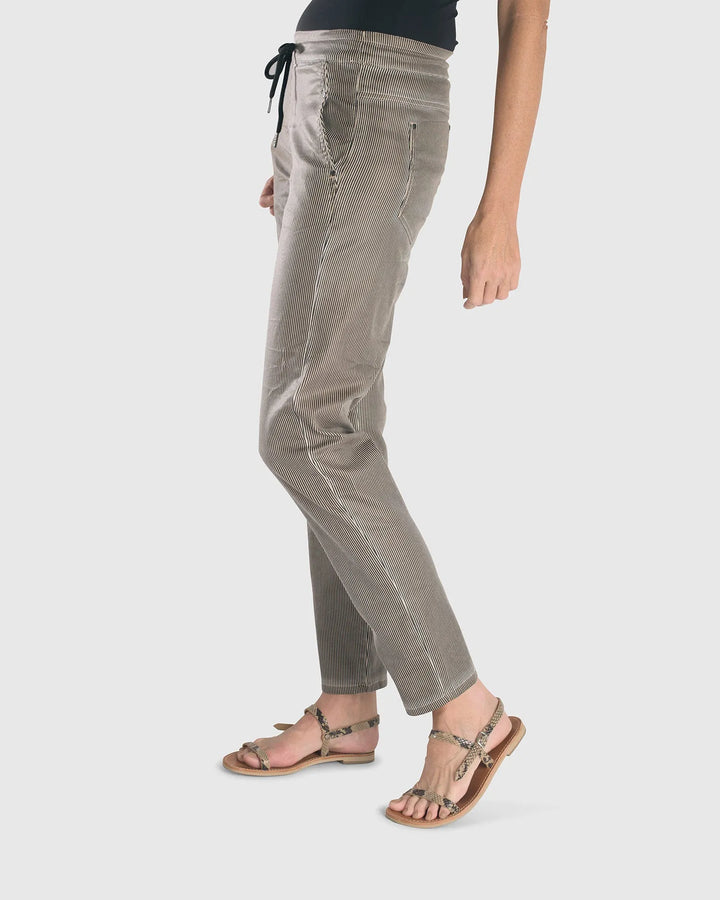 Pinstripe Iconic Stretch Jeans, Coffee