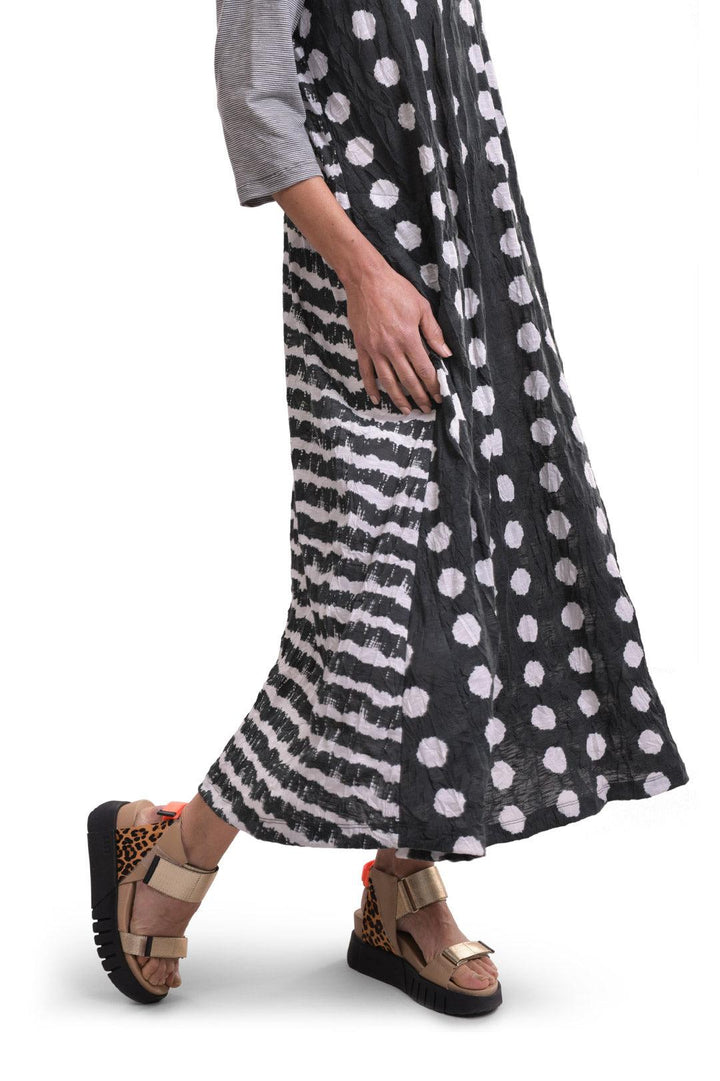 Duet Crinkle Maxi Dress, Charcoal - Alembika Designer Women's Clothing