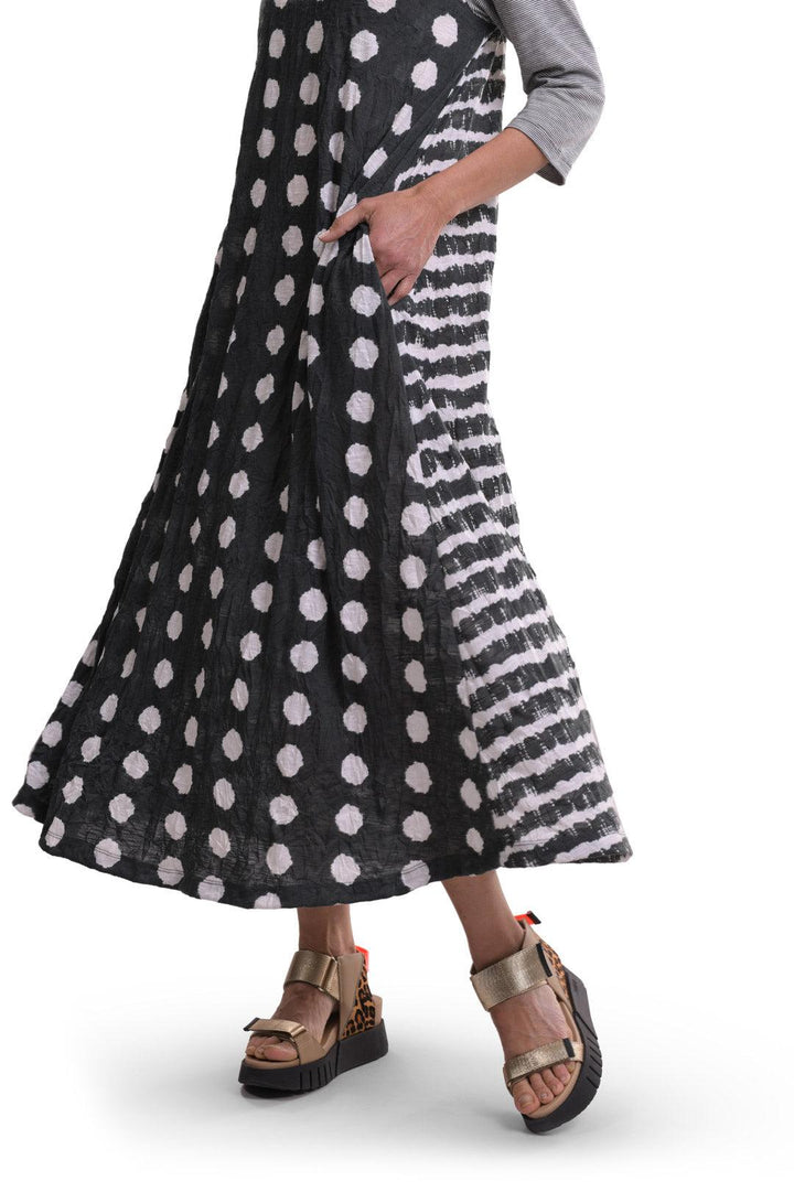 Duet Crinkle Maxi Dress, Charcoal - Alembika Designer Women's Clothing