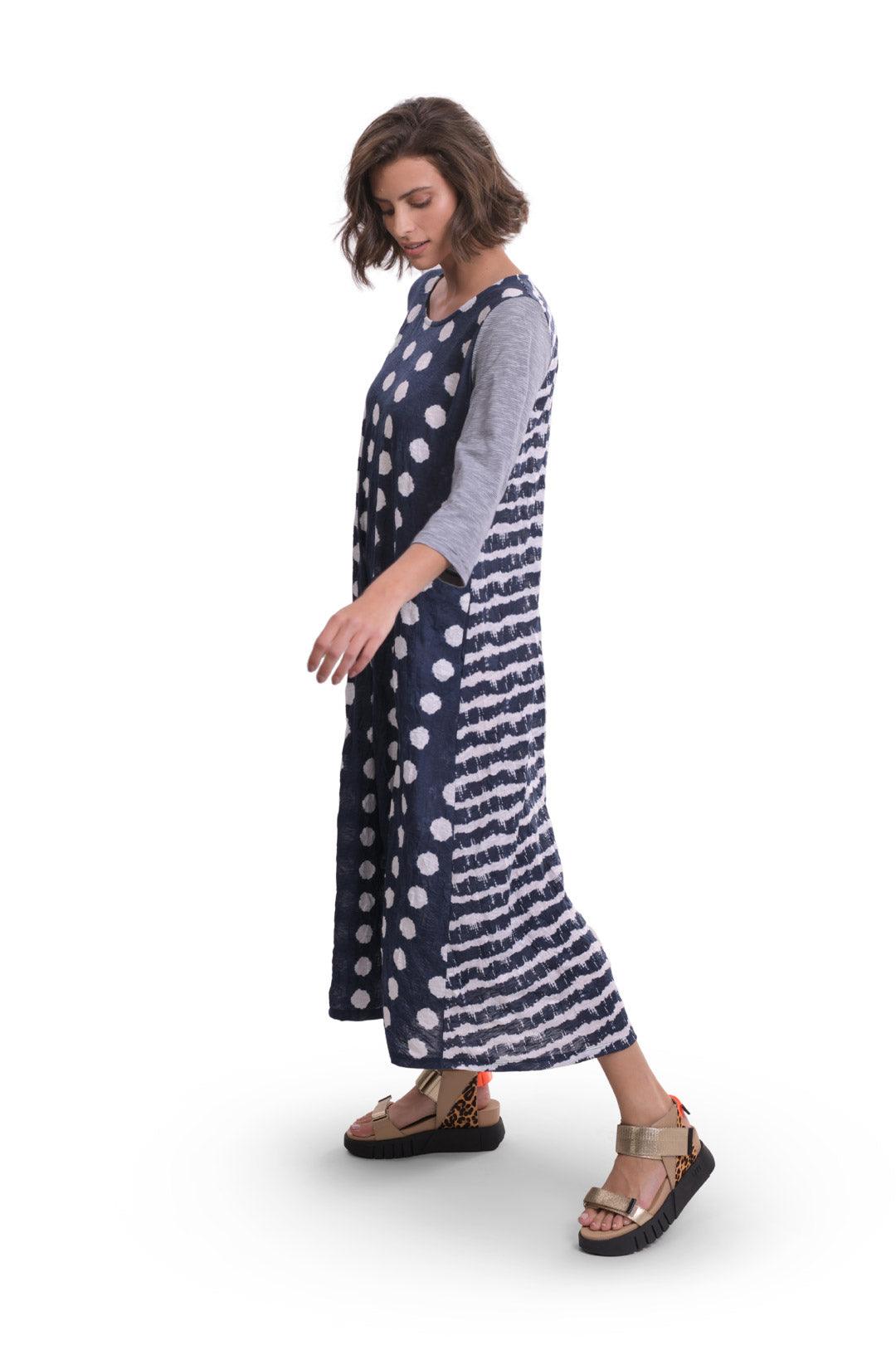 Duet Crinkle Maxi Dress, Navy - Alembika Designer Women's Clothing