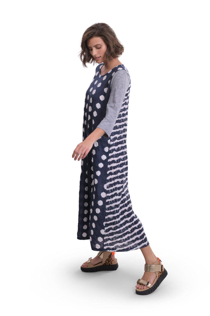 Duet Crinkle Maxi Dress, Navy - Alembika Designer Women's Clothing